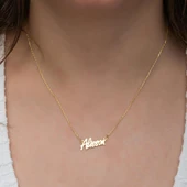 Altın Kaplama 925 Gümüş İsimli Kolye thumbnail 6