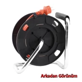 Plastik Küçük Makaralı Seyyar CCA Kablo 4 Priz Monofaze Uzatma Kablosu 3x1.5 mm TTR Kablo 20 Metre thumbnail 7