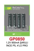 1,2V 850mA ŞARJLI İNCE PİL 4’LÜ PRO - 1