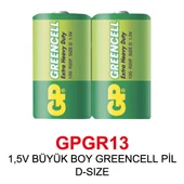 1,5V BÜYÜK BOY GREENCELL PİL D-SIZE 2Lİ - 1