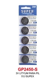 3V LİTYUM PARA PİL 5’Lİ 2450 SUPEX - 1