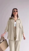 Keten Günlük İkili Takım Elbise Pantolon Gömlek - 2