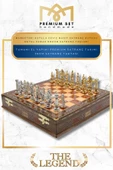 Cooper Chess Premium Büyük 36cm Masif Ahşap Kutulu Metal Satranç Takımı Altın Yunan Mitolojik Pegasus Satranç Set - 3