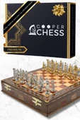 Cooper Chess Premium Büyük 36cm Masif Ahşap Kutulu Metal Satranç Takımı Altın Yunan Mitolojik Pegasus Satranç Set - 5