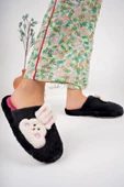 Albishoes Yumuşak Peluş Tavşan Figürlü Ev Terliği Peluş Ev Terliği Kadın Kışlık Yumuşak Ev Terlik - 4