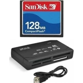 Sandisk 128 Mb Compact Flash Hafıza Kartı - Usb 2.0 Cf Kart Okuyucu - 1