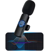 Kablosuz Tekli Type C Girişli Yaka Mikrofonu - 1