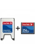 Sandisk 256 Mb Compact Flash Kart + Pcmcıa Adaptör - 1