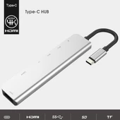 Type C Usb 3.1 7 İn1 Adaptör 4K Hmi-2*Usb 3.0 Sd-Microsd Kart Okuyucu-2*Type C - 4
