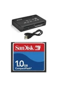 Pmr 1 Gb Compact  Flash Sandisk Hafıza Kartı - Usb 2.0  Cf Kart Okuyucu - 1