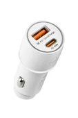 Powerway Cc4.0 Qc40 40W 5V 4 Amper Type C - Usb Araç Şarj Başlığı Beyaz - 2