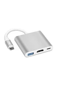 Type-C 3 İn 1 4K Hdmi-Type C-3.0 Şarj Çevirici - 1