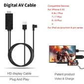 Lightning 8 Pin Hdmi Tv Bağlantı Kablosu 90 Derece Uç 1080P - 4