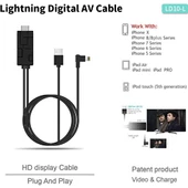 Lightning 8 Pin Hdmi Tv Bağlantı Kablosu 90 Derece Uç 1080P - 2
