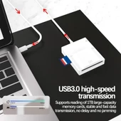 Type C  Usb 3.0 Çoklu Kart Okuyucu Compact Flash-Micro SD- Sd- Memory Stick - 6