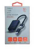 Pmr 8 in 1 Type C - Usb 3.0 Usb Çoklayıcı- Compact Flash- Microsd-Sd Kart Okuyucu Type C giriş - 1