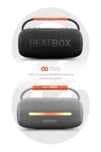 Powerway Gri BeatBox Led Işıklı Ses Bombası Usb Sd Aux FM Radyo Bluetooh Hoparlör - 3