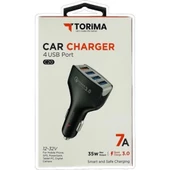 Torima C20 Max. 35W 7A 4 Port Quick Araç Şarjı - 1