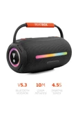 Powerway BeatBox Siyah Led Işıklı Ses Bombası Usb Sd Aux FM Radyo Bluetooh Hoparlör - 3