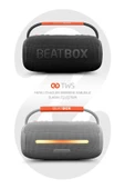 Powerway BeatBox Siyah Led Işıklı Ses Bombası Usb Sd Aux FM Radyo Bluetooh Hoparlör - 4
