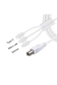 Pmr 3 İn 1 Type C-Lightning- Micro Usb To Type B Printer Kablosu - 2