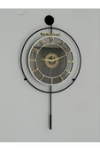 Modern Tasarımlı Metal  Aynalı Duvar Saati - Evinize Estetik Dokunuş (70*40 cm) - 1