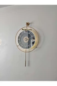 Metal Aynalı ve Işıklı İskandinav Model Saat- Evinize Estetik Dokunuş (70*40 cm) - 3