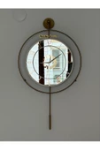 Modern Tasarımlı Metal  Aynalı Duvar Saati - Evinize Estetik Dokunuş (70*40 Cm) - 3