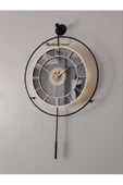 Metal Aynalı ve Işıklı İskandinav Model Saat- Evinize Estetik Dokunuş (70*40 cm) - 1