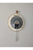 Metal Aynalı ve Işıklı İskandinav Model Saat- Evinize Estetik Dokunuş (70*40 cm) - 5