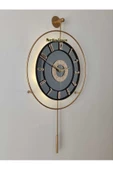 Metal Aynalı ve Işıklı İskandinav Model Saat- Evinize Estetik Dokunuş (70*40 cm) - 3