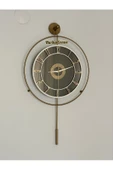 Modern Tasarımlı Metal  Aynalı Duvar Saati - Evinize Estetik Dokunuş (70*40 Cm) - 4