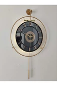 Metal Aynalı ve Işıklı İskandinav Model Saat- Evinize Estetik Dokunuş (70*40 cm) - 2
