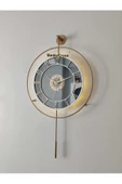 Metal Aynalı ve Işıklı İskandinav Model Saat- Evinize Estetik Dokunuş (70*40 cm) - 1
