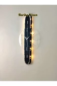 Stylish Design Cam  Ahşap  Aynalı-65cm- Pilli Led Sessiz Mekanizma Duvar Saati - 2