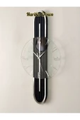 Stylish Design Cam  Ahşap  Aynalı-65cm- Pilli Led Sessiz Mekanizma Duvar Saati - 7