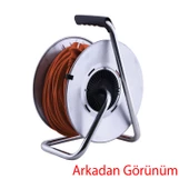 Metal Makaralı Seyyar CCA Kablo 4 Prizli Monofaze Uzatma Kablosu 3x1.5 mm TTR Kablo 35 Metre - 7