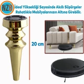 Mobilya Yükseltici Kanepe Koltuk Tv Ünitesi Baza Ayağı Zigon Orta Sehpası Ayak Ayakları 20 cm Altın thumbnail 3
