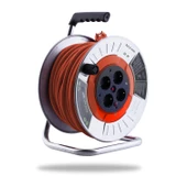 Metal Makaralı Seyyar CCA Kablo 4 Prizli Monofaze Uzatma Kablosu 3x1.5 mm TTR Kablo 50 Metre thumbnail 6