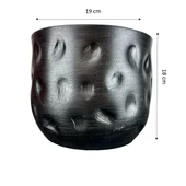 Bitki Tasarımı  Siyah Desenli Toprak Saksı Saksılık Salon Çiçeklik - 19 CM - 2