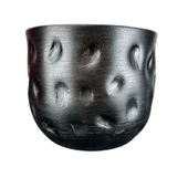 Bitki Tasarımı  Siyah Desenli Toprak Saksı Saksılık Salon Çiçeklik - 19 CM - 1
