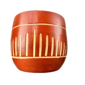 Bitki Tasarımı Dik Çizgi Desenli Toprak Saksı Saksılık Salon Çiçeklik - 19 CM thumbnail 3