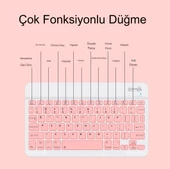 Kablosuz Klavye Ve Mouse Seti Bluetoothlu Şarj Edilebilir Windows İos Android Telefon Tablet Uyumlu - 3