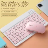 Kablosuz Klavye Ve Mouse Seti Bluetoothlu Şarj Edilebilir Windows İos Android Telefon Tablet Uyumlu - 2