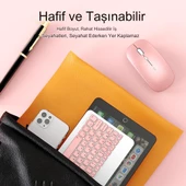 Kablosuz Klavye Ve Mouse Seti Bluetoothlu Şarj Edilebilir Windows İos Android Telefon Tablet Uyumlu - 6