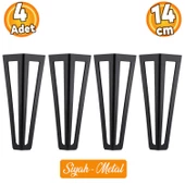 Ovit Metal Siyah 14 Cm Mobilya Koltuk Kanepe Konsol Tv Ünitesi Yükseltici Ayağı Ayakları 4 Adet thumbnail 1
