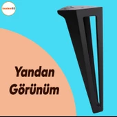 Ovit Metal Siyah 14 Cm Mobilya Koltuk Kanepe Konsol Tv Ünitesi Yükseltici Ayağı Ayakları 4 Adet thumbnail 3