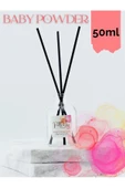 PellDio Home Bebek Pudrası Eko Dekoratif Çubuklu Ev Ofis Oda Parfümü Kokusu Koku 50ml - 2
