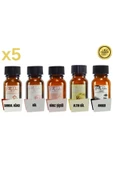 PellDio Home 5'li Yağ Sandal Ağacı Gül Kiraz Çiçeği Altın Gül Amber Difüzör Esans Aromaterapi 5x10ml - 1