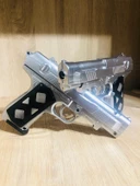GÜMÜŞ RENK 2 ADET BONCUKLU SİLAH + 21 PAKET PLASTİK BONCUK - 5